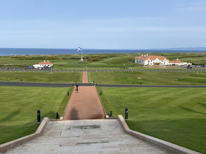 View from Turnberry hotel to club house 
