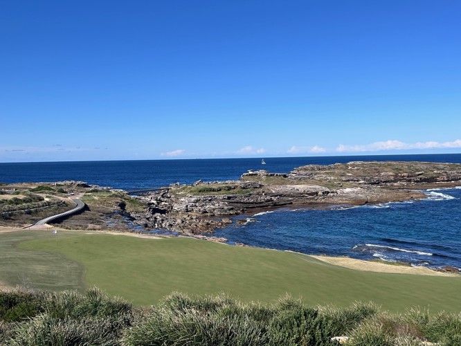 6th hole from the green side looking back at the tee