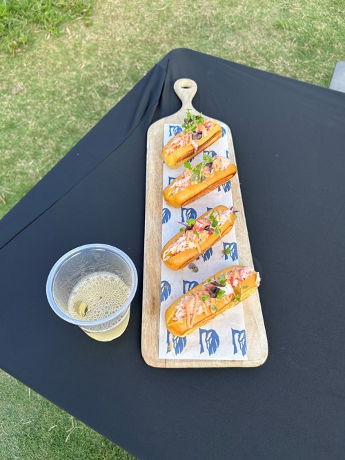 Crab rolls at a 9 & dine