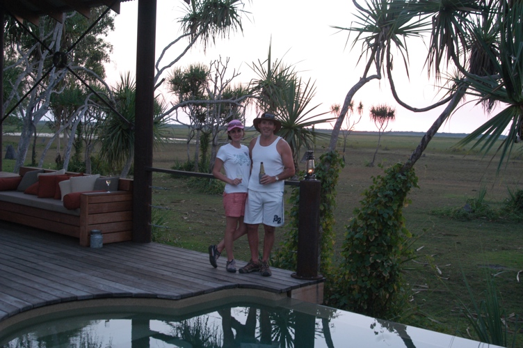 Having a well earned beer