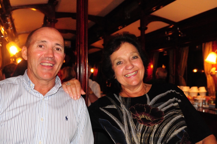 On the train for dinner